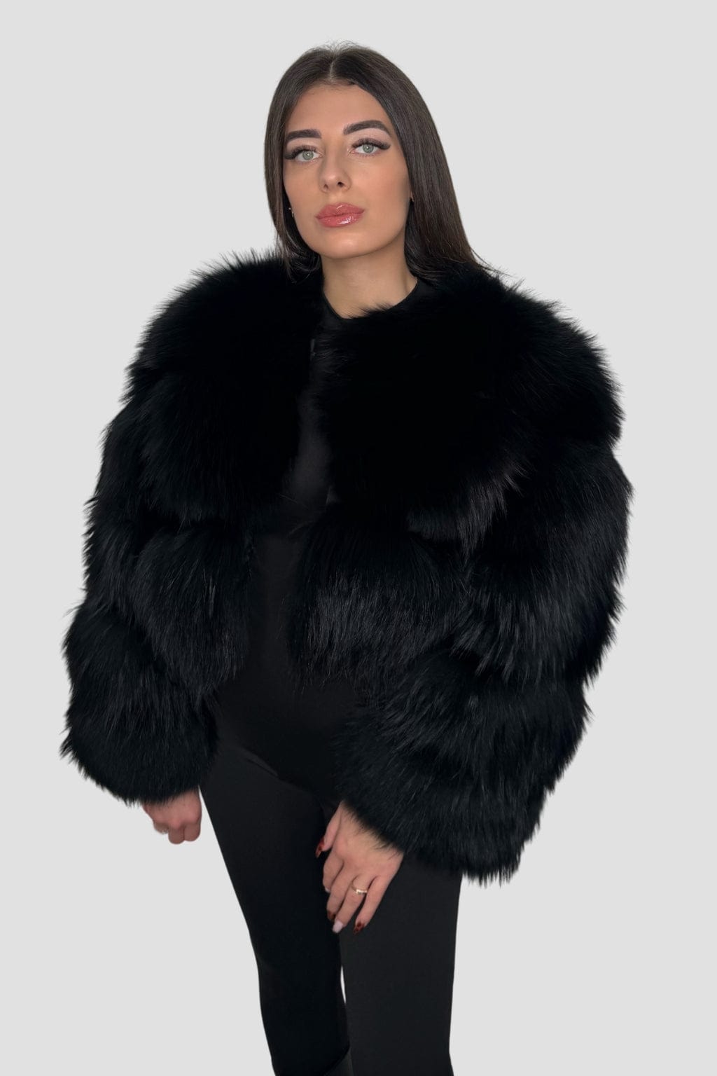 Manteau fourrure femme noir Héritage fourrure