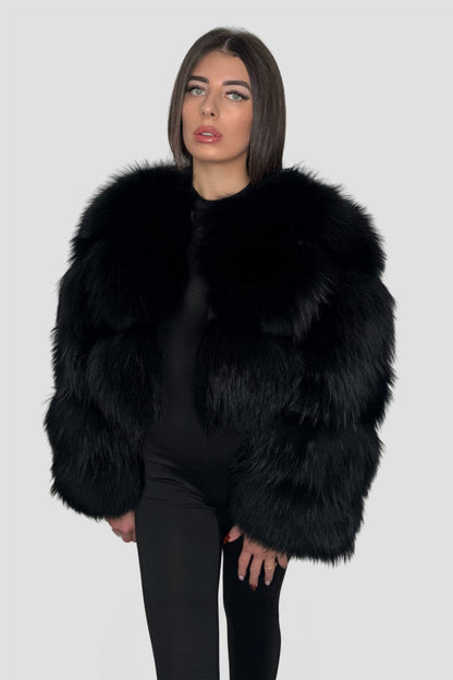 Manteau fourrure femme noir Héritage fourrure