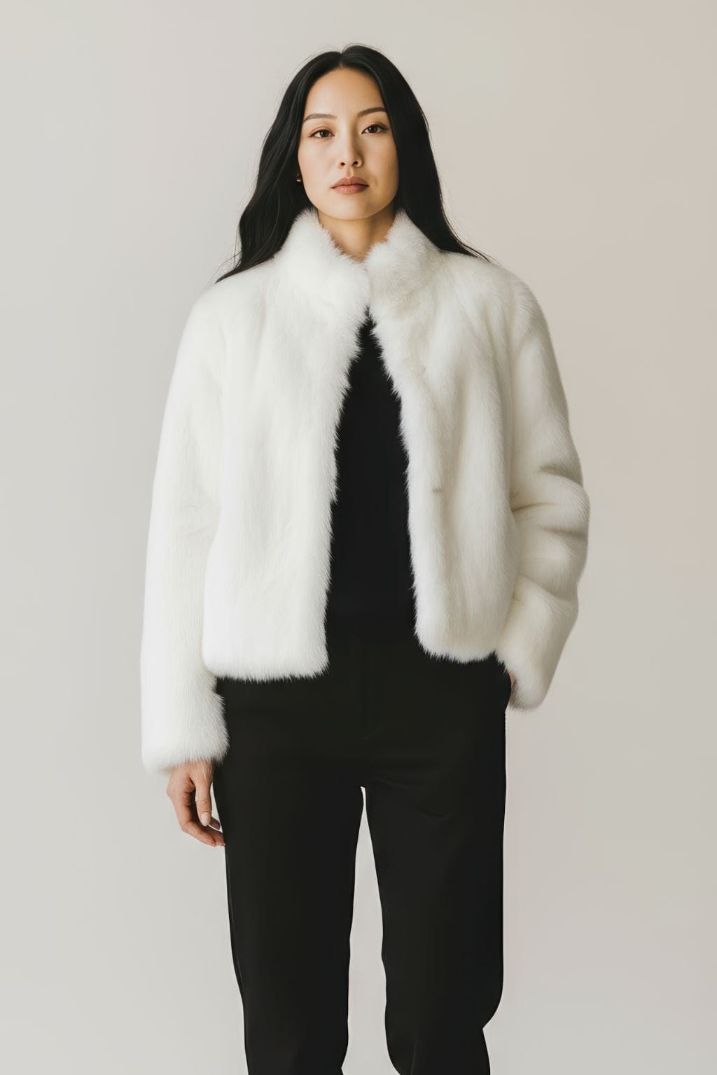 Manteau fourrure femme poil court blanc Héritage fourrure