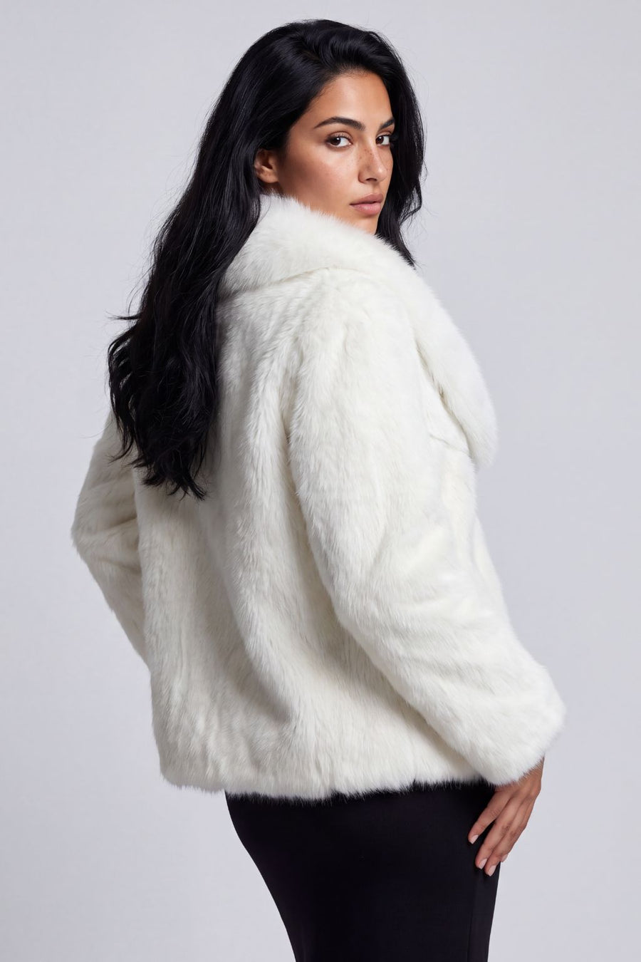 Manteau fourrure femme poil court blanc Héritage fourrure
