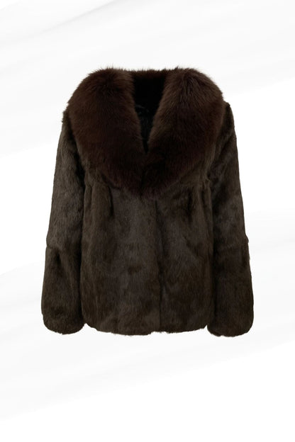 Manteau fourrure femme poil court brun Héritage fourrure