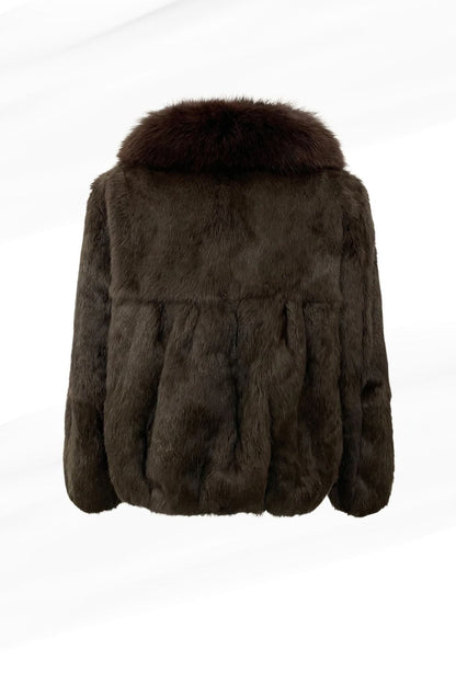 Manteau fourrure femme poil court brun Héritage fourrure
