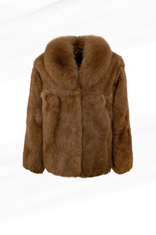 Manteau fourrure femme poil court marron Héritage fourrure