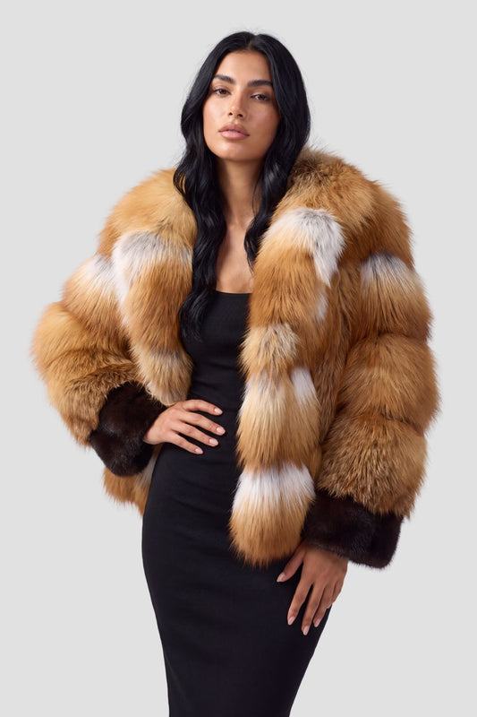 Manteau fourrure femme renard