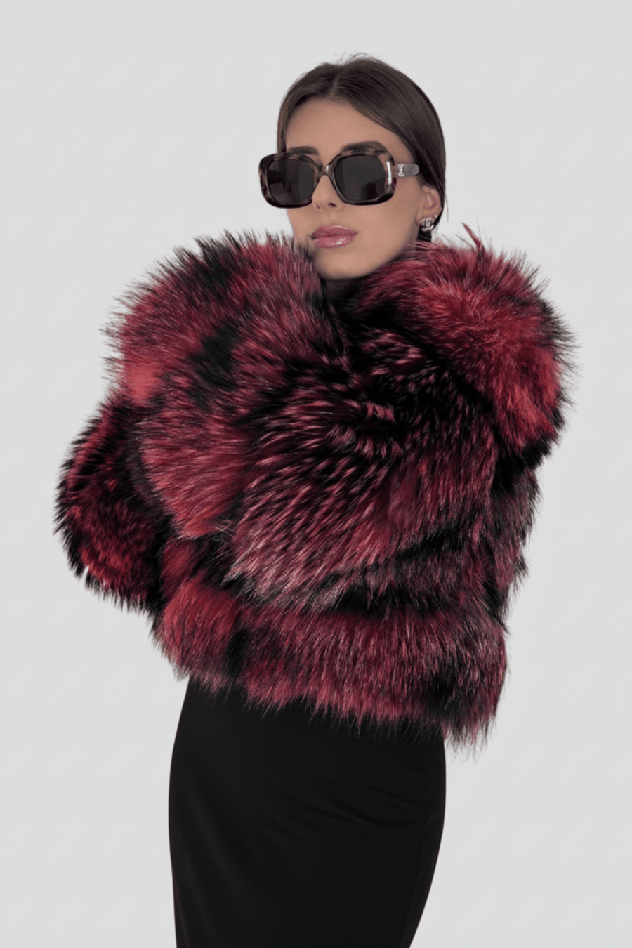 Manteau fourrure femme rouge Héritage fourrure