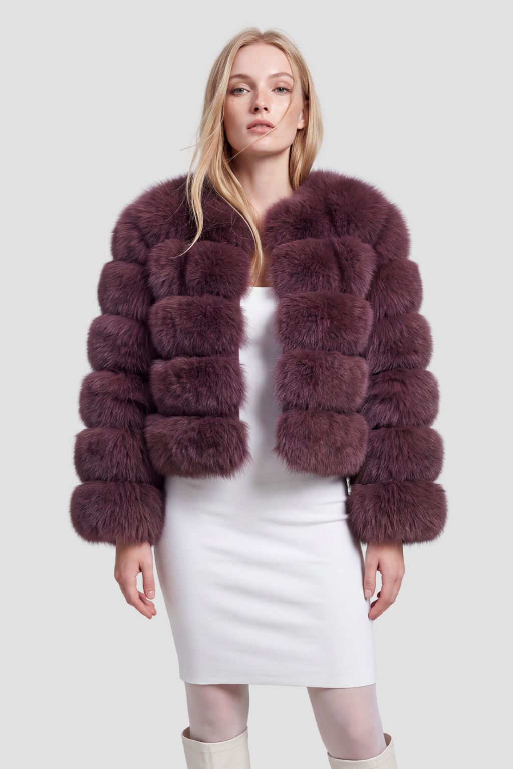 Manteau fourrure femme rouge Héritage fourrure