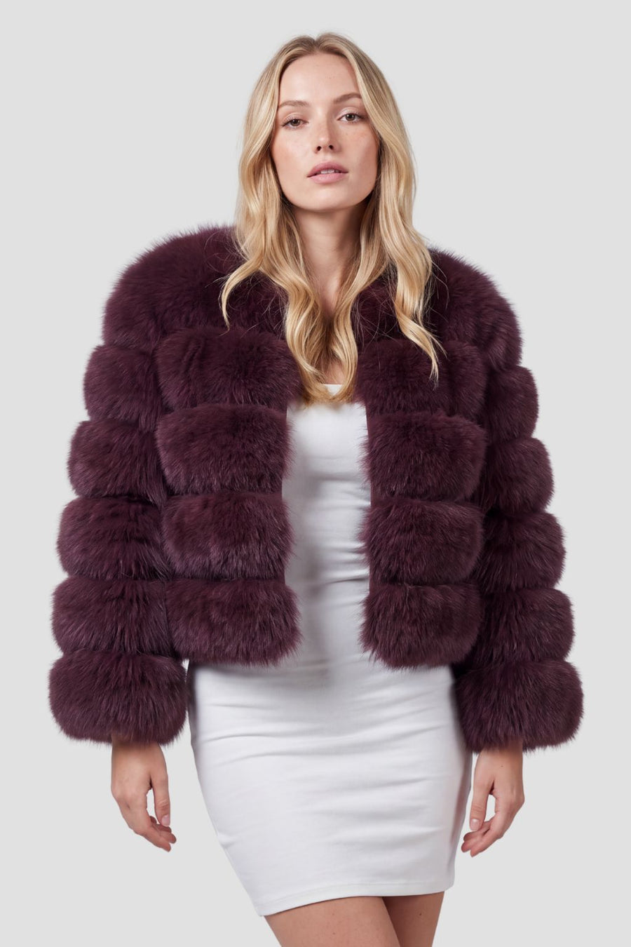 Manteau fourrure femme rouge Héritage fourrure