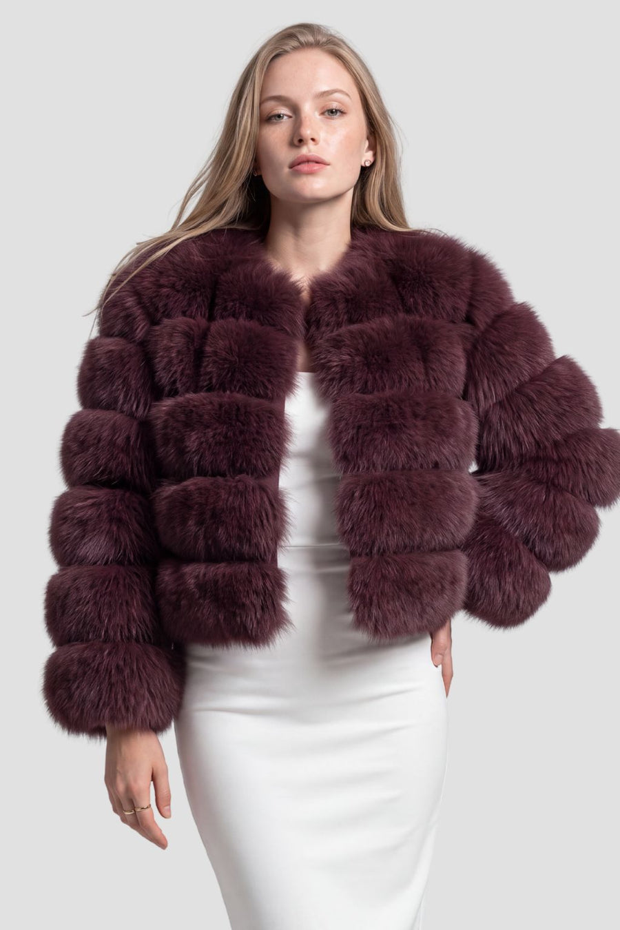 Manteau fourrure femme rouge Héritage fourrure