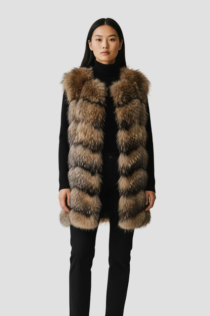 Manteau fourrure femme sans manche Héritage fourrure