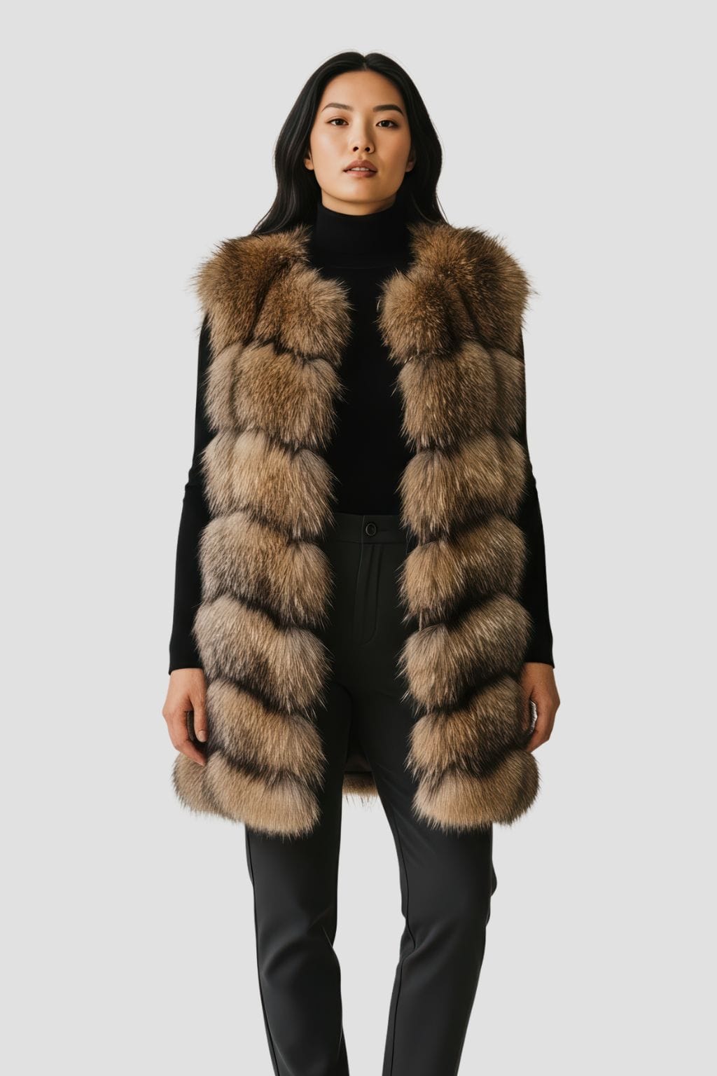 Manteau fourrure femme sans manche Héritage fourrure