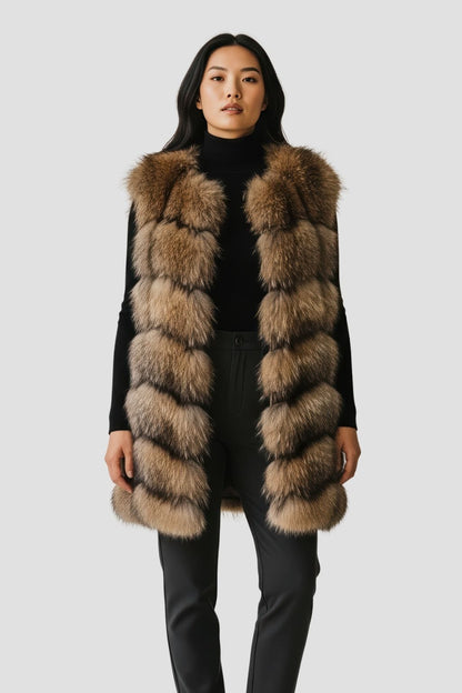 Manteau fourrure femme sans manche Héritage fourrure