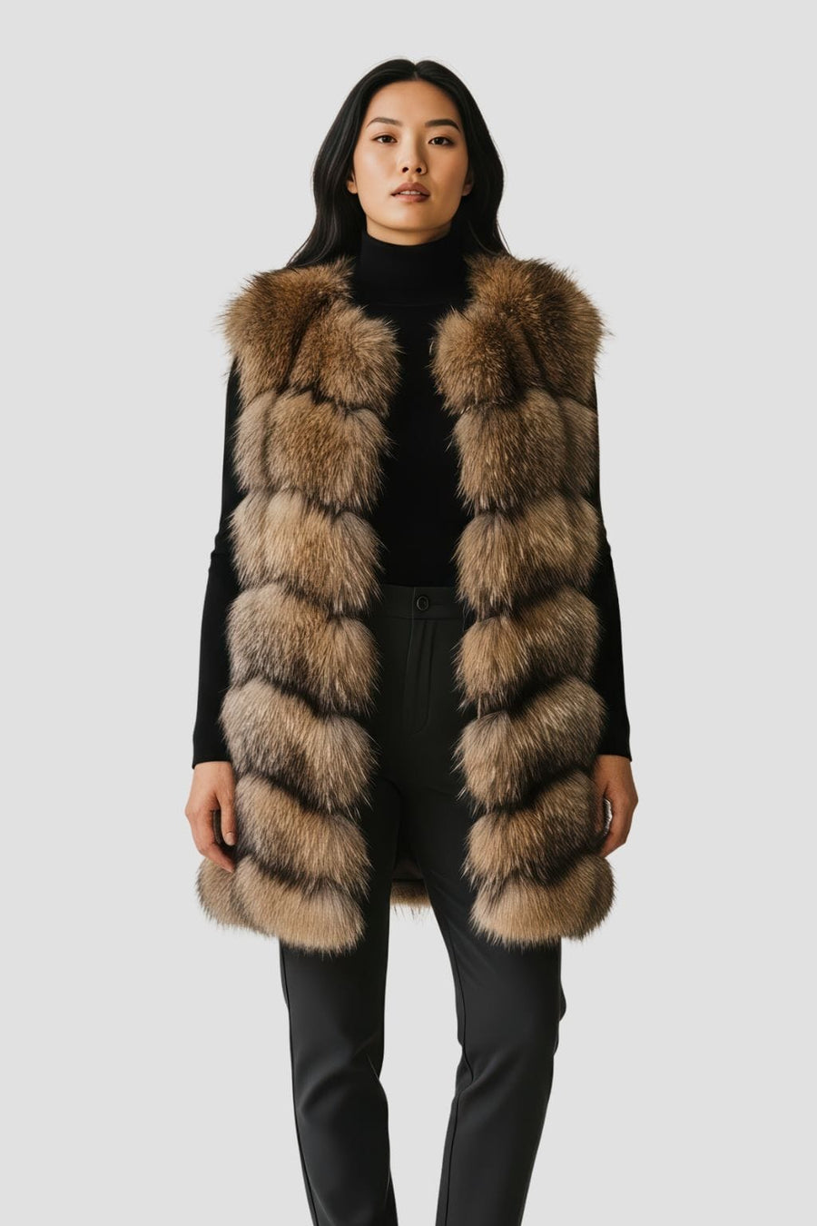 Manteau fourrure femme sans manche Héritage fourrure