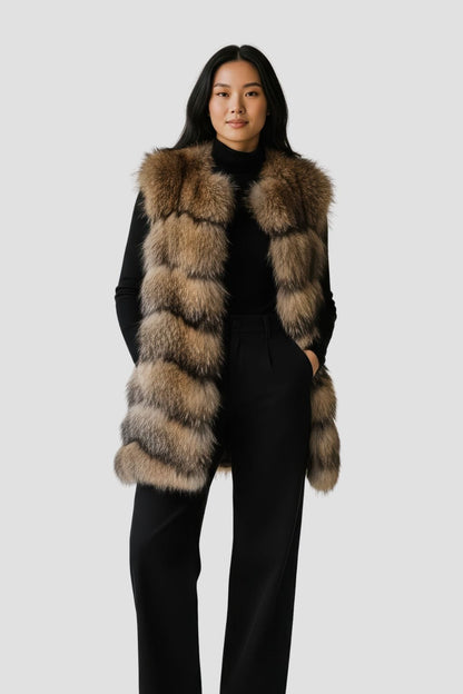 Manteau fourrure femme sans manche Héritage fourrure