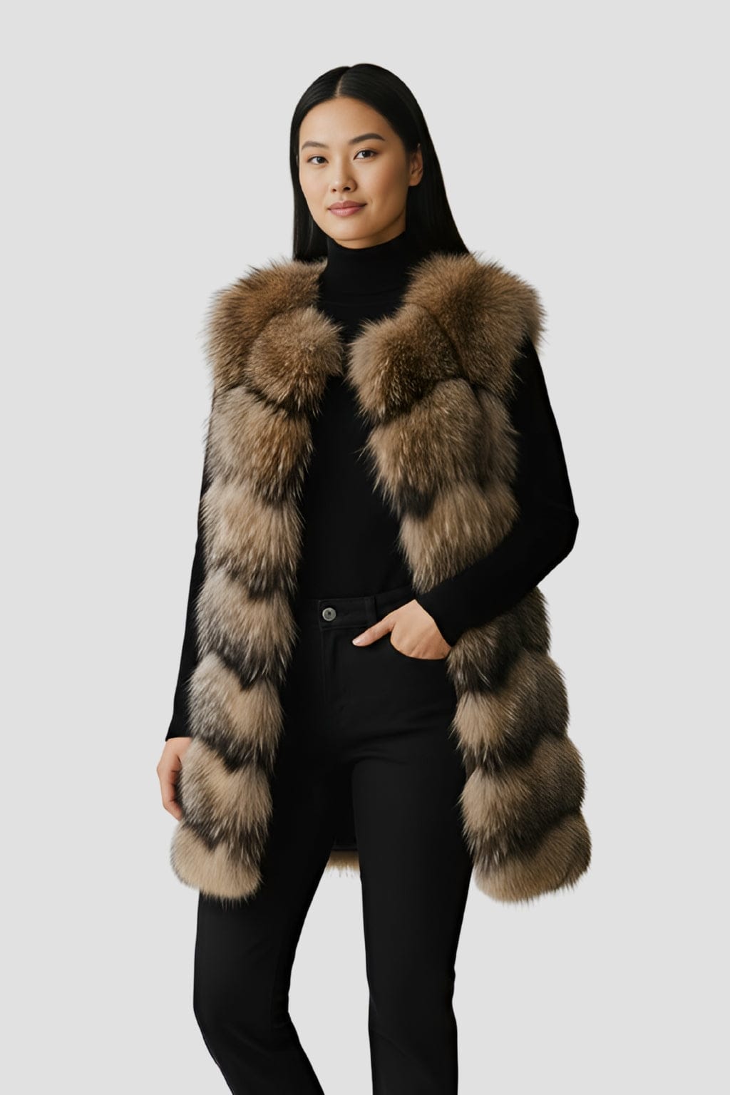 Manteau fourrure femme sans manche Héritage fourrure