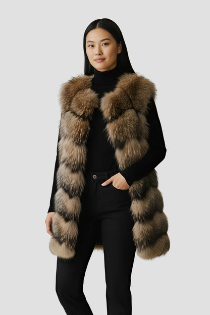 Manteau fourrure femme sans manche Héritage fourrure