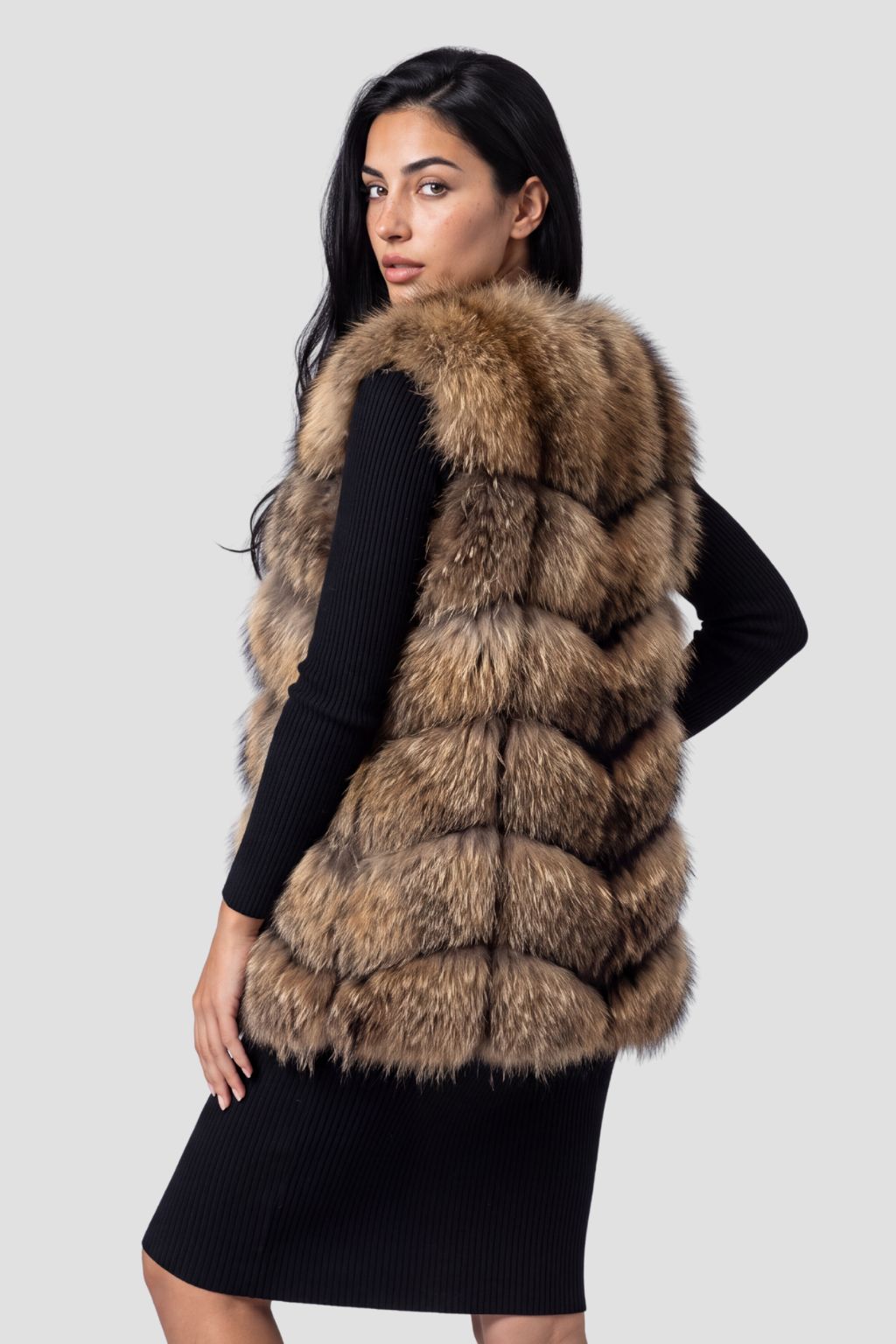 Manteau fourrure femme sans manche Héritage fourrure