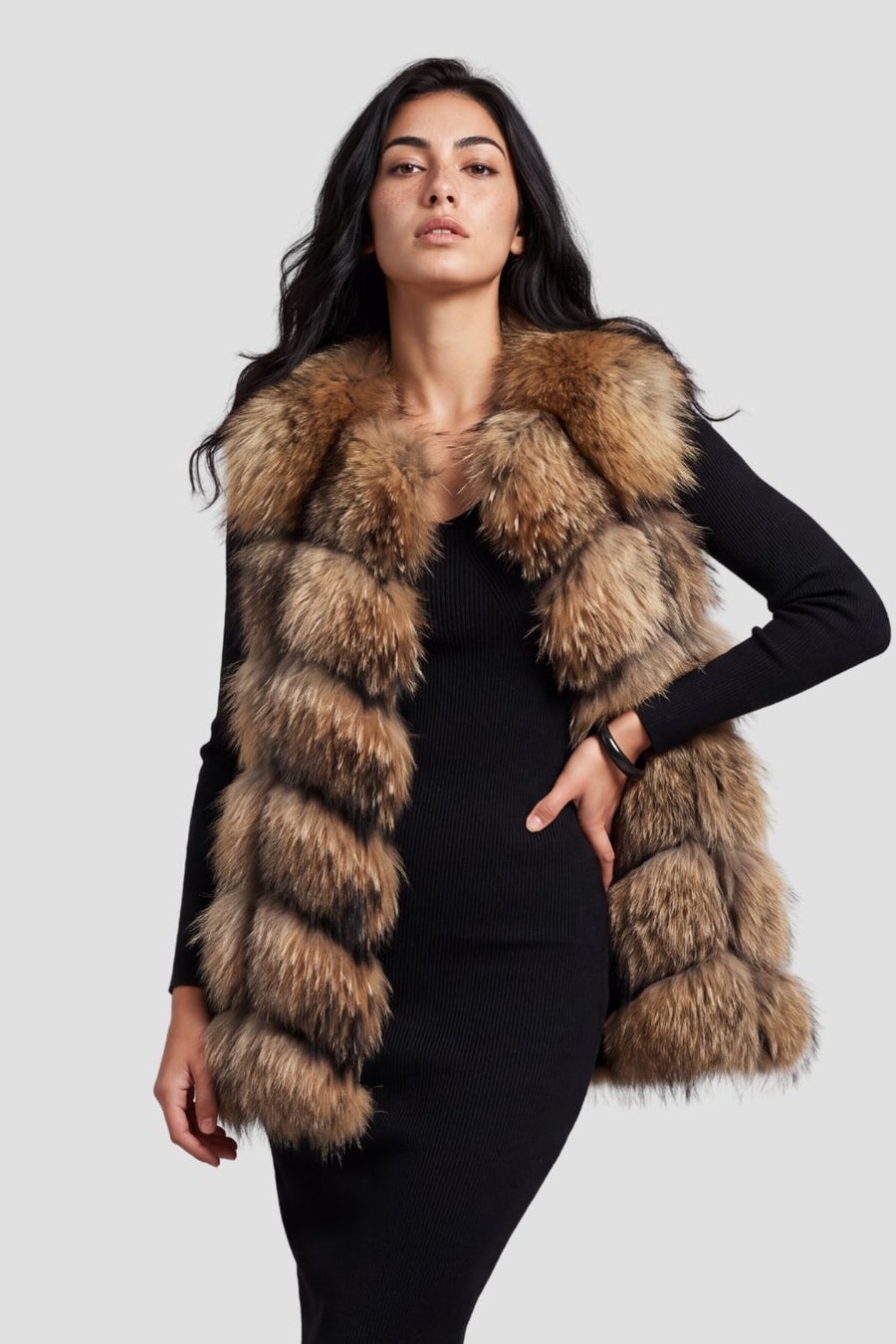 Manteau fourrure femme sans manche Héritage fourrure