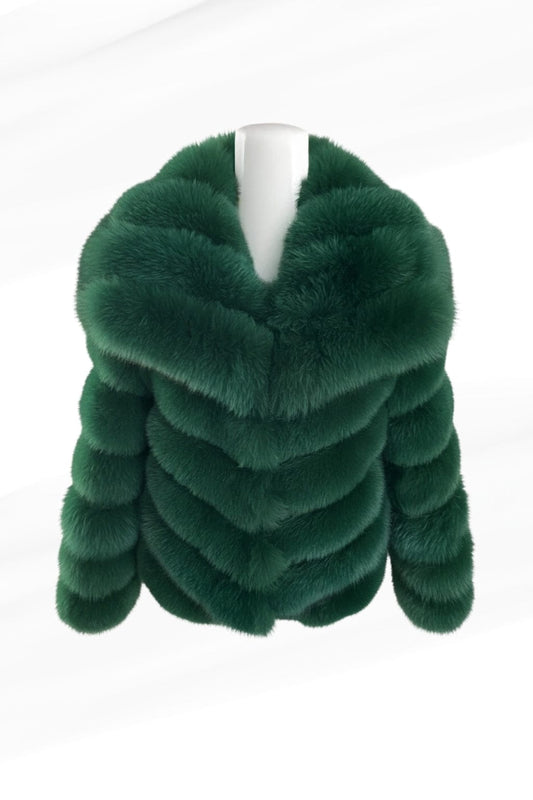 Manteau fourrure femme vert Héritage fourrure