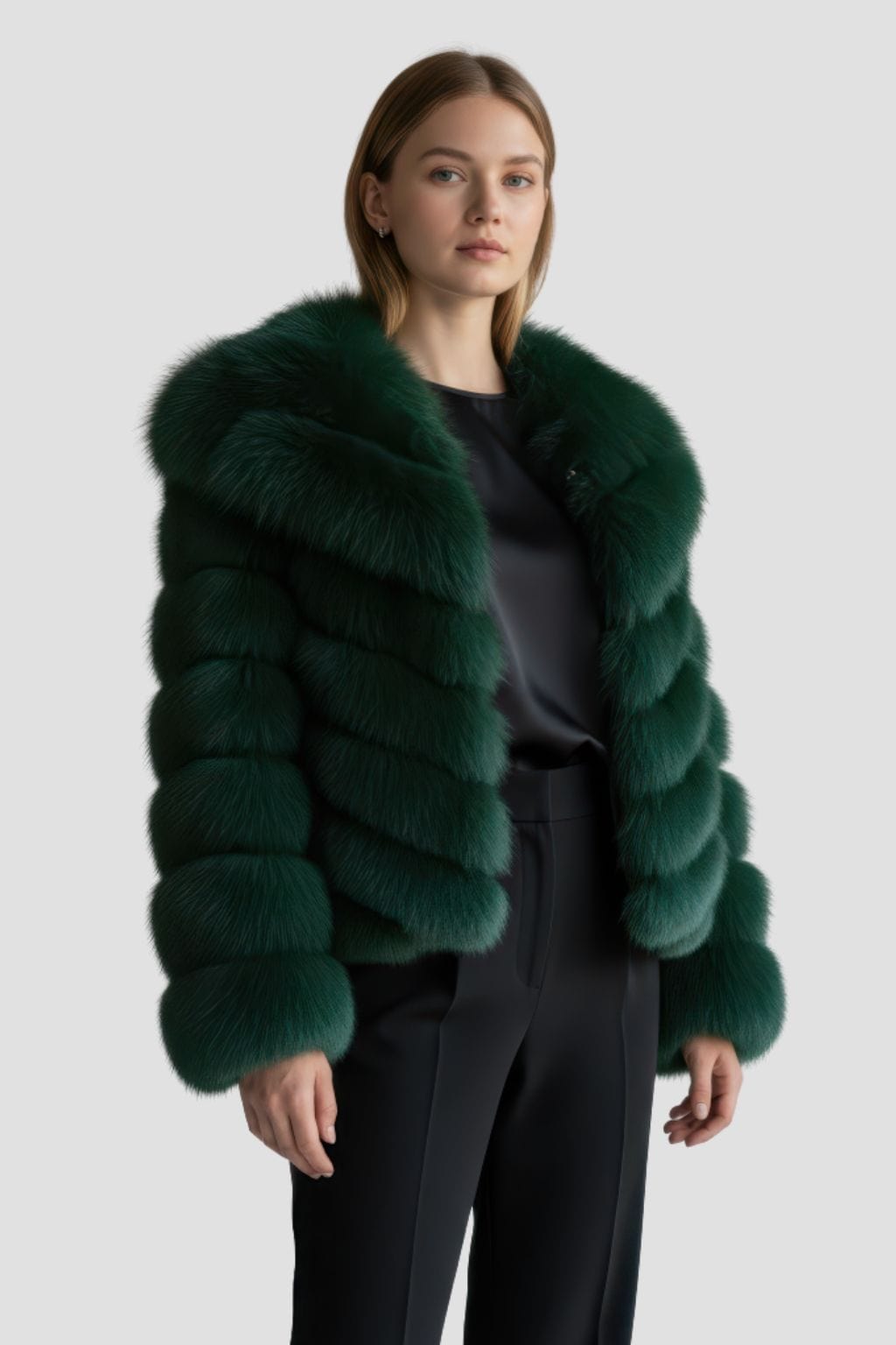 Manteau fourrure femme vert Héritage fourrure