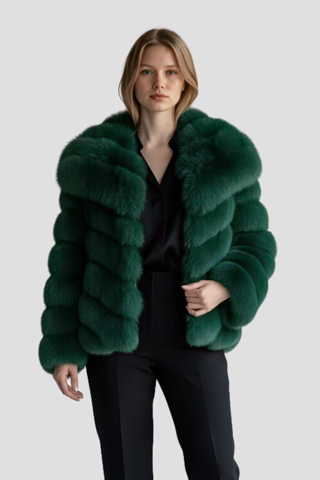 Manteau fourrure femme vert Héritage fourrure
