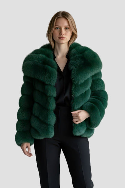 Manteau fourrure femme vert Héritage fourrure