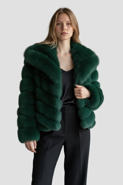Manteau fourrure femme vert Héritage fourrure