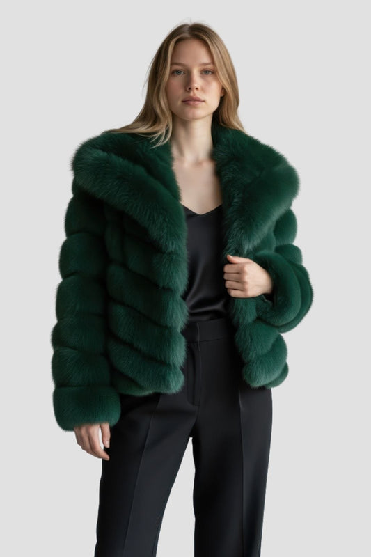 Manteau fourrure femme vert Héritage fourrure
