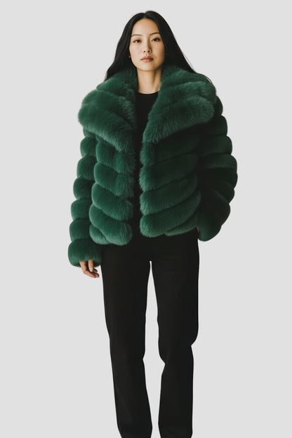 Manteau fourrure femme vert Héritage fourrure
