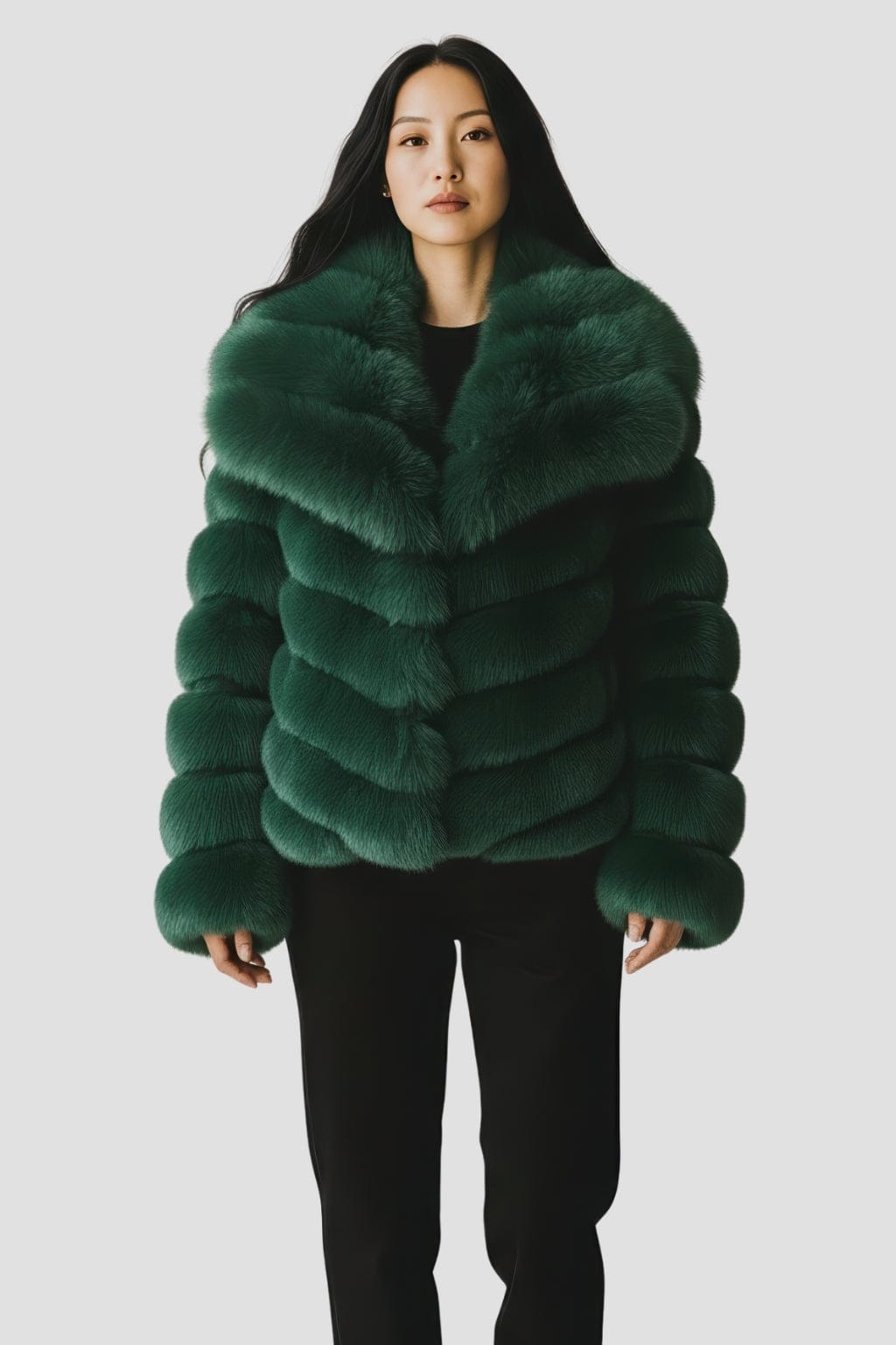 Manteau fourrure femme vert Héritage fourrure