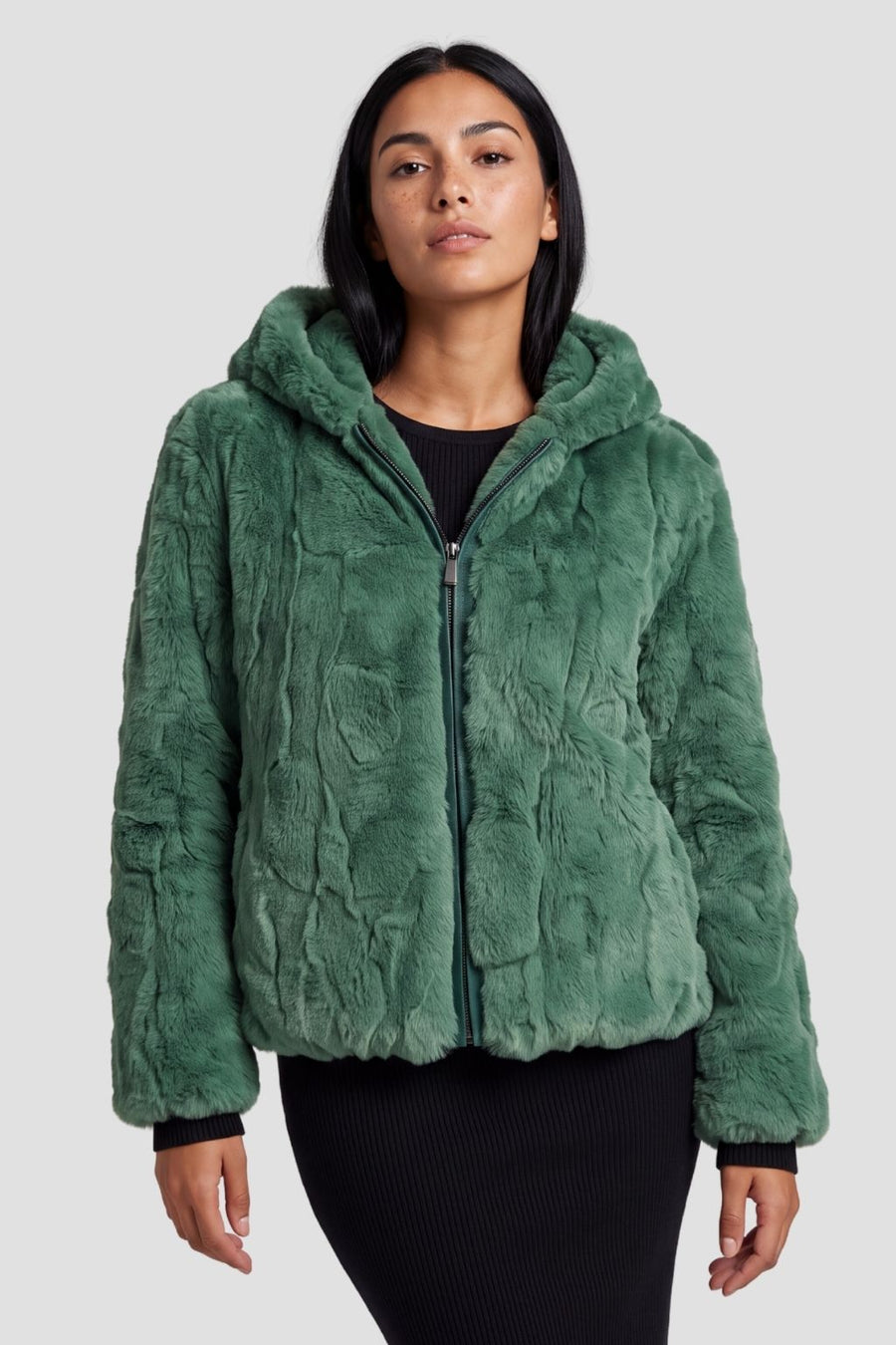 Manteau fourrure femme vert Héritage fourrure