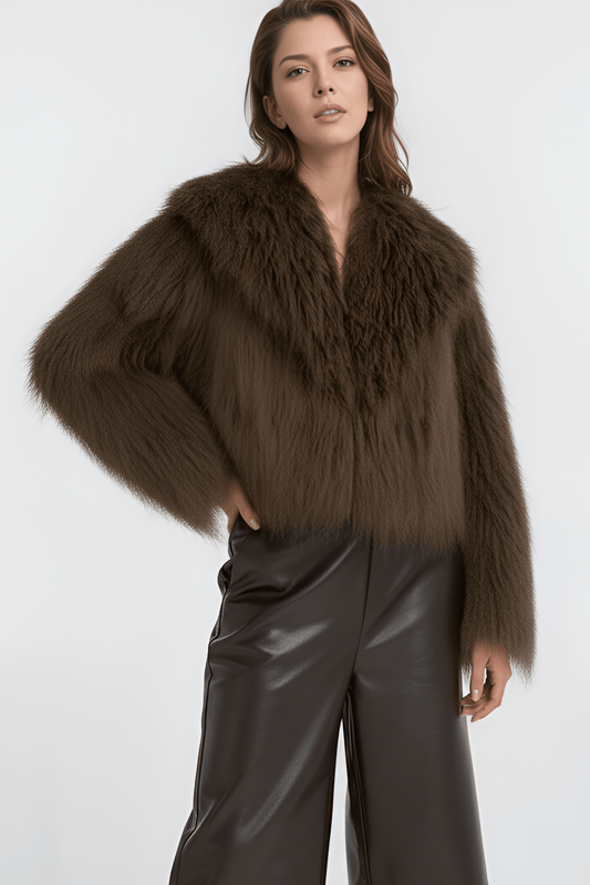Manteau fourrure mouton brun Héritage fourrure