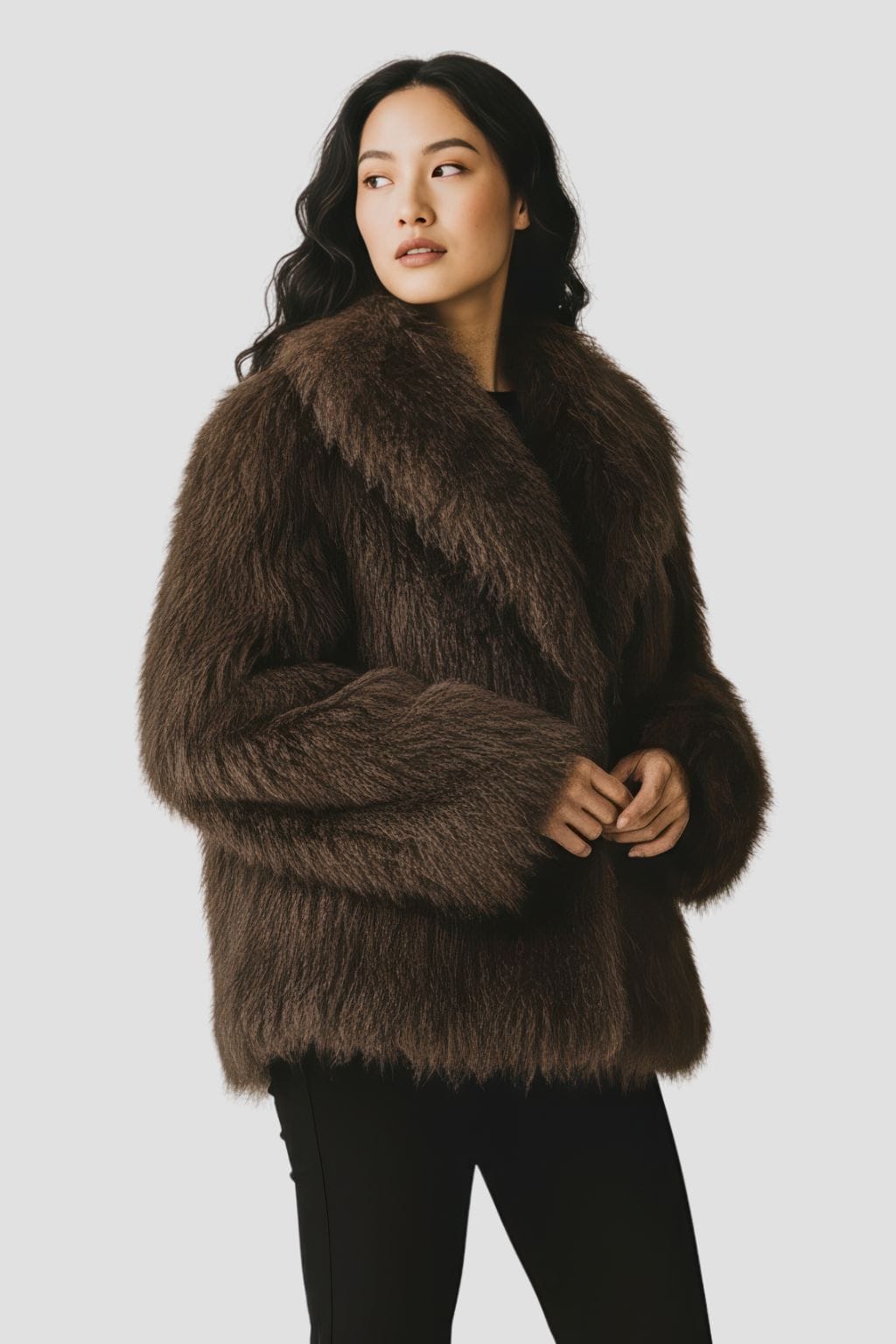 Manteau fourrure mouton brun Héritage fourrure