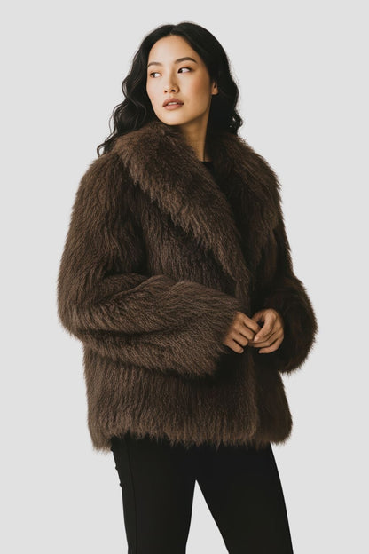 Manteau fourrure mouton brun Héritage fourrure