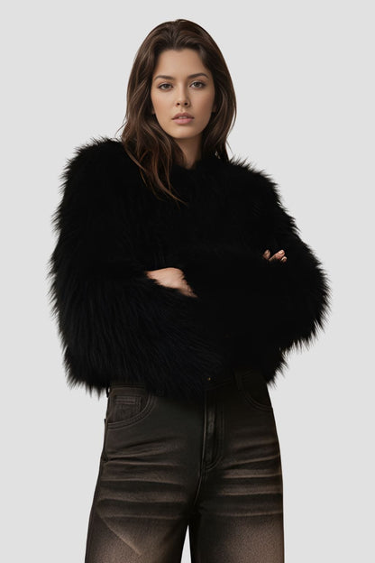 Manteau fourrure mouton court Héritage fourrure