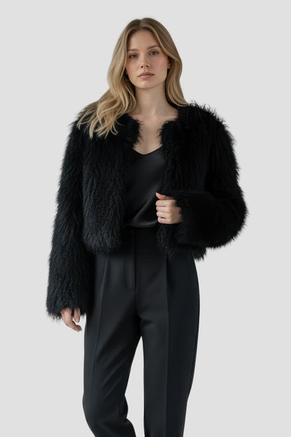 Manteau fourrure mouton court Héritage fourrure