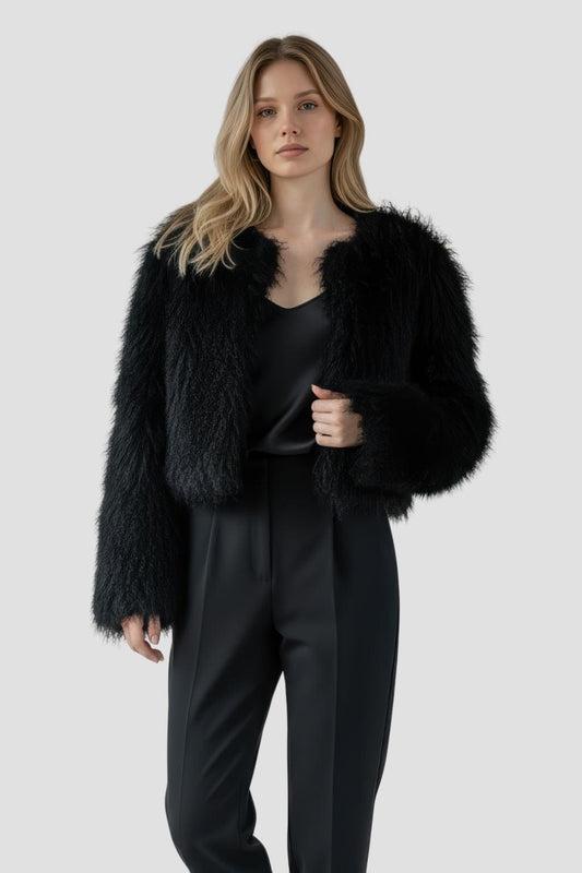 Manteau fourrure mouton court Héritage fourrure