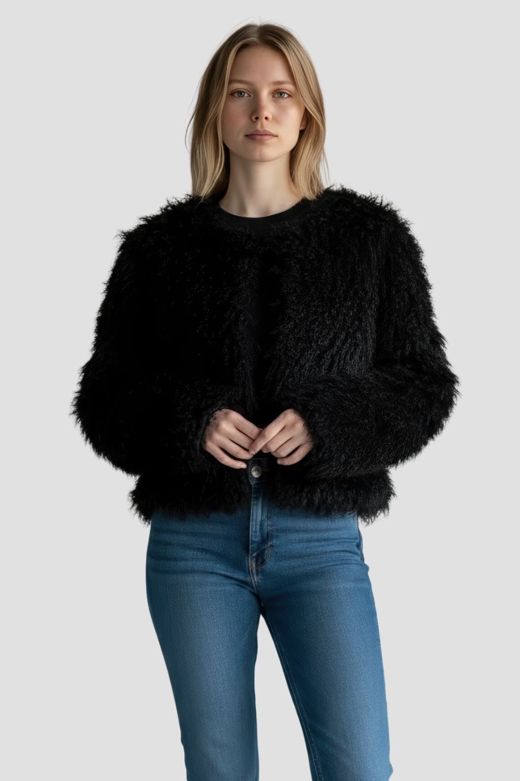 Manteau fourrure mouton court Héritage fourrure