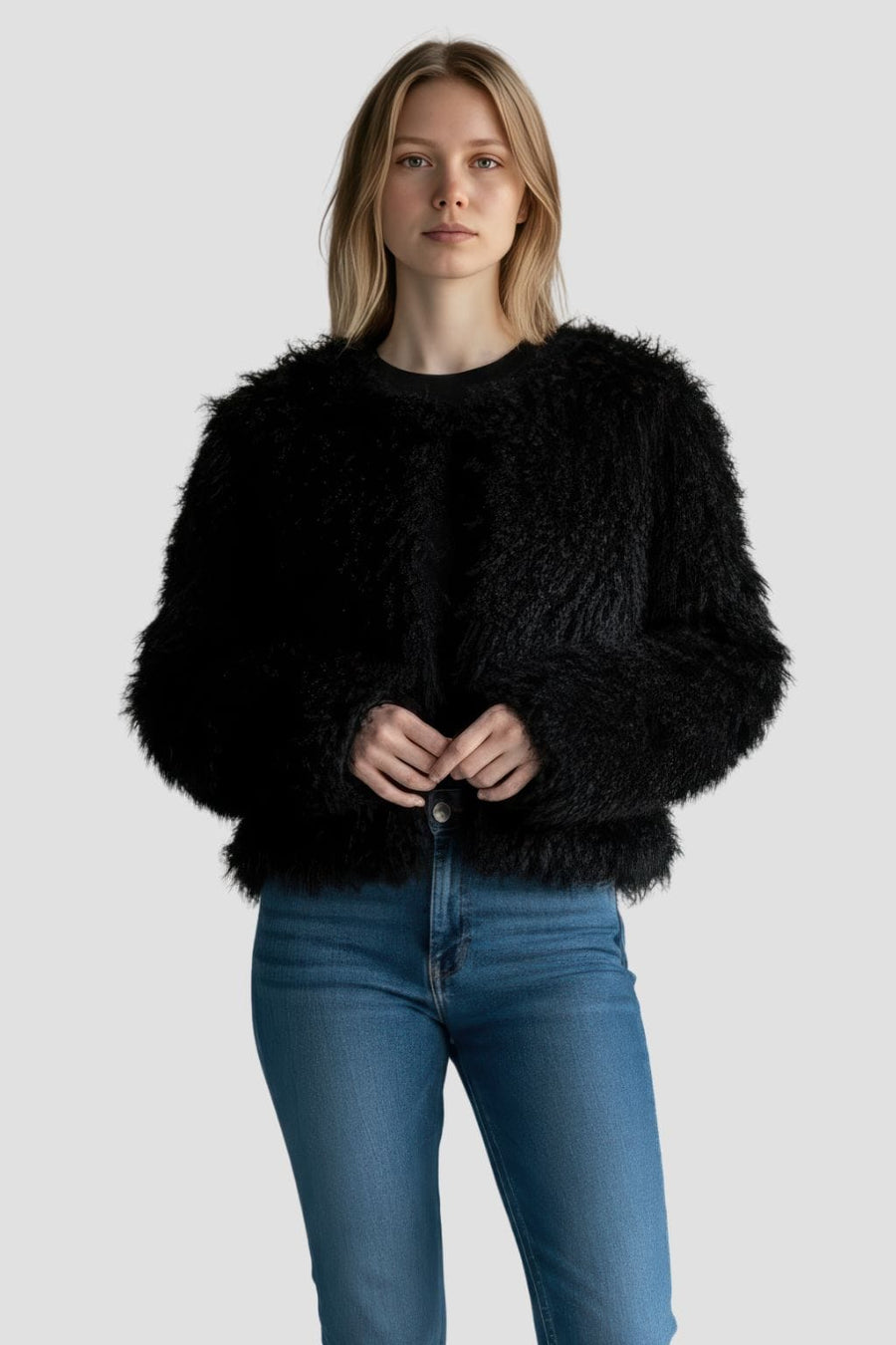 Manteau fourrure mouton court Héritage fourrure