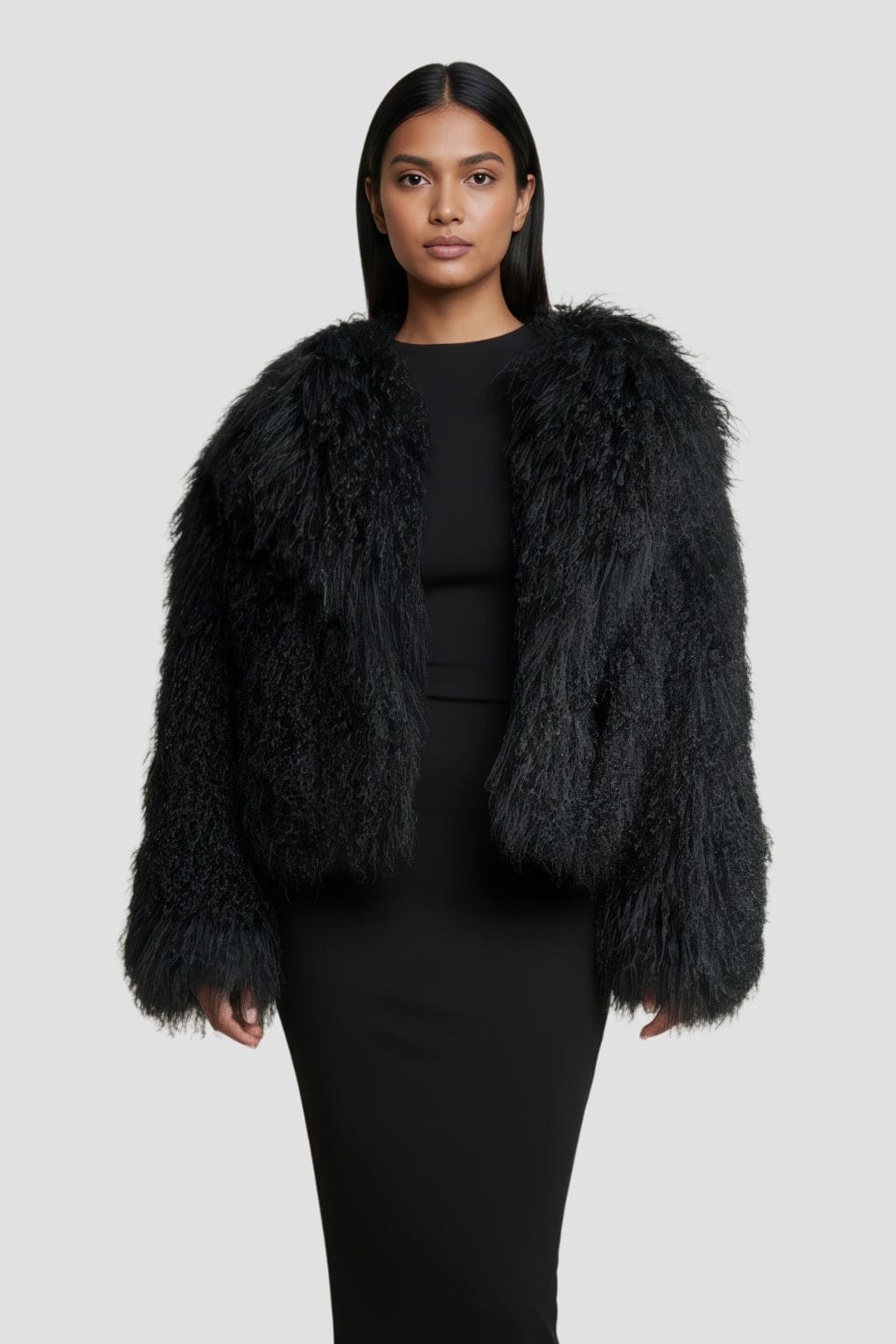 Manteau fourrure mouton court Héritage fourrure