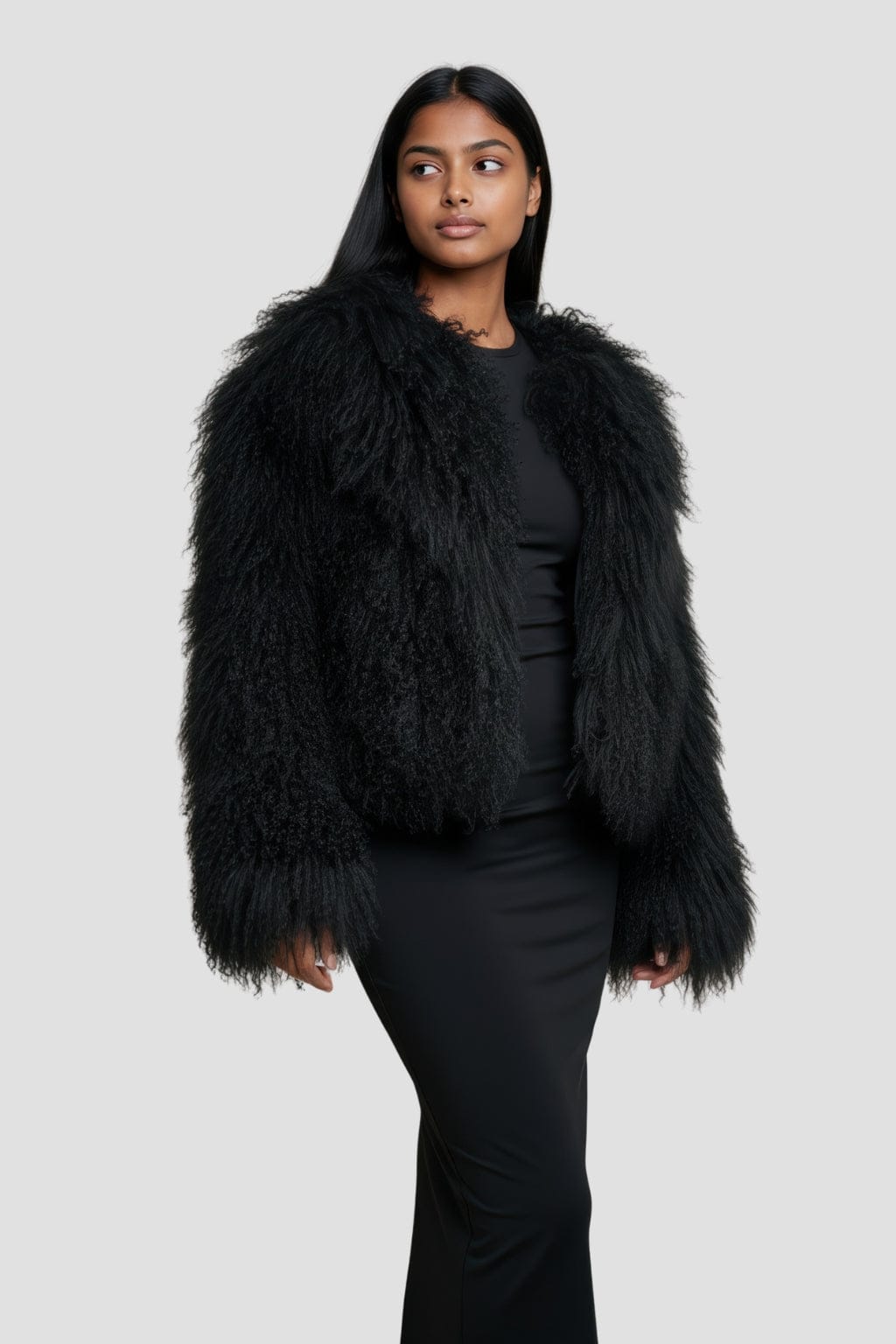 Manteau fourrure mouton court Héritage fourrure