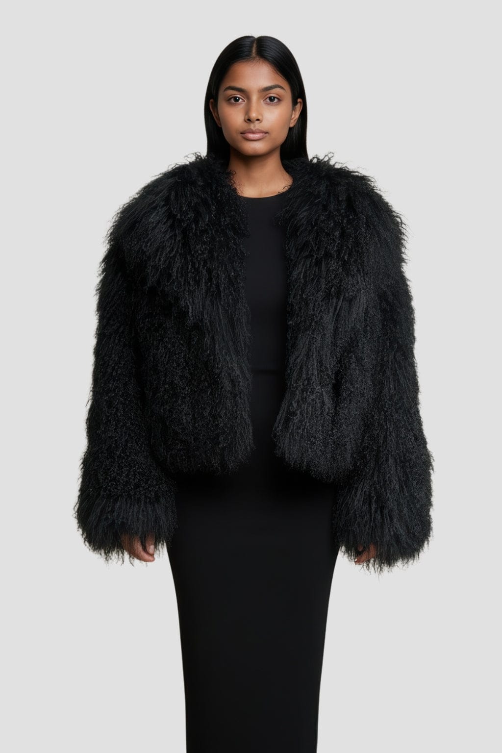 Manteau fourrure mouton court Héritage fourrure