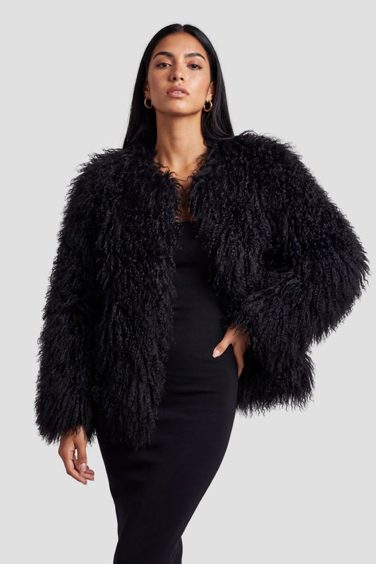 Manteau fourrure mouton court Héritage fourrure