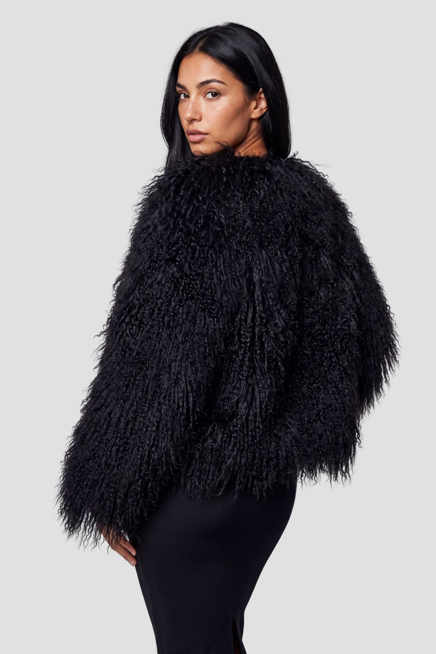 Manteau fourrure mouton court Héritage fourrure