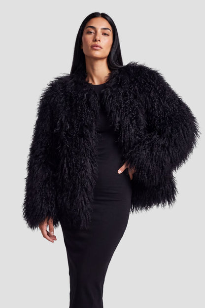 Manteau fourrure mouton court Héritage fourrure