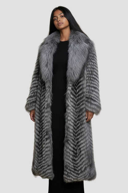 Manteau large en fourrure anthracite Héritage fourrure