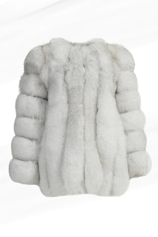 Manteau large en fourrure blanc Héritage fourrure