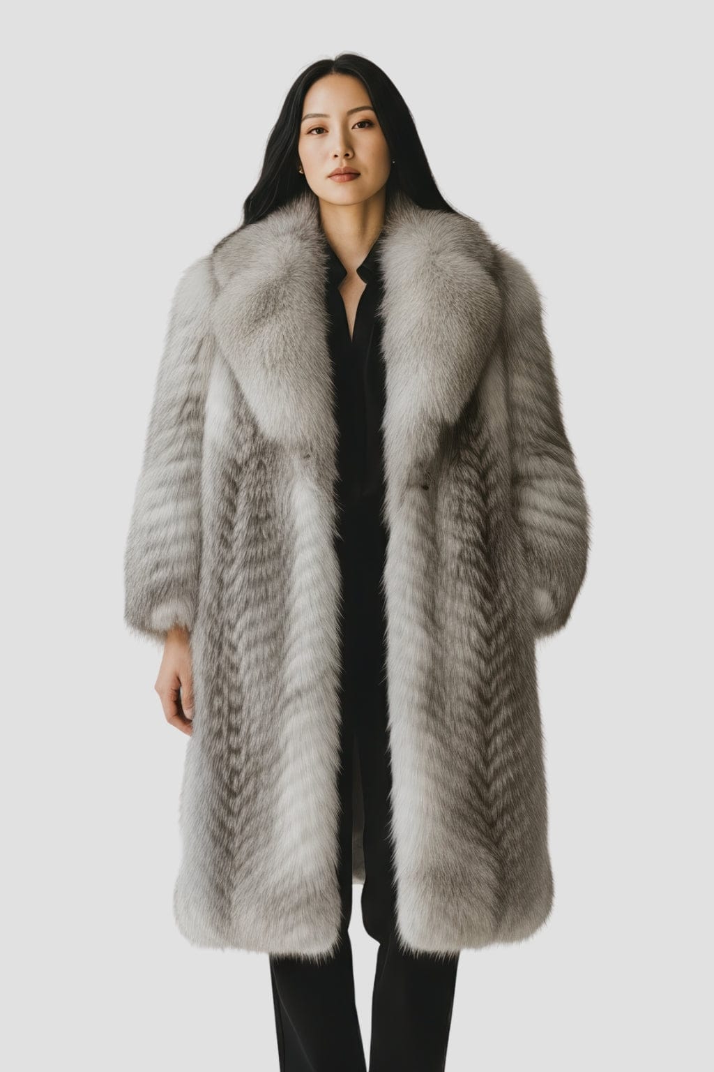 Manteau large en fourrure blanc Héritage fourrure