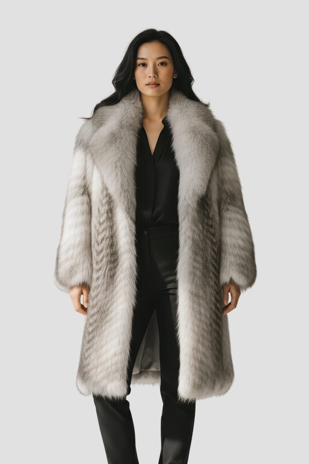 Manteau large en fourrure blanc Héritage fourrure