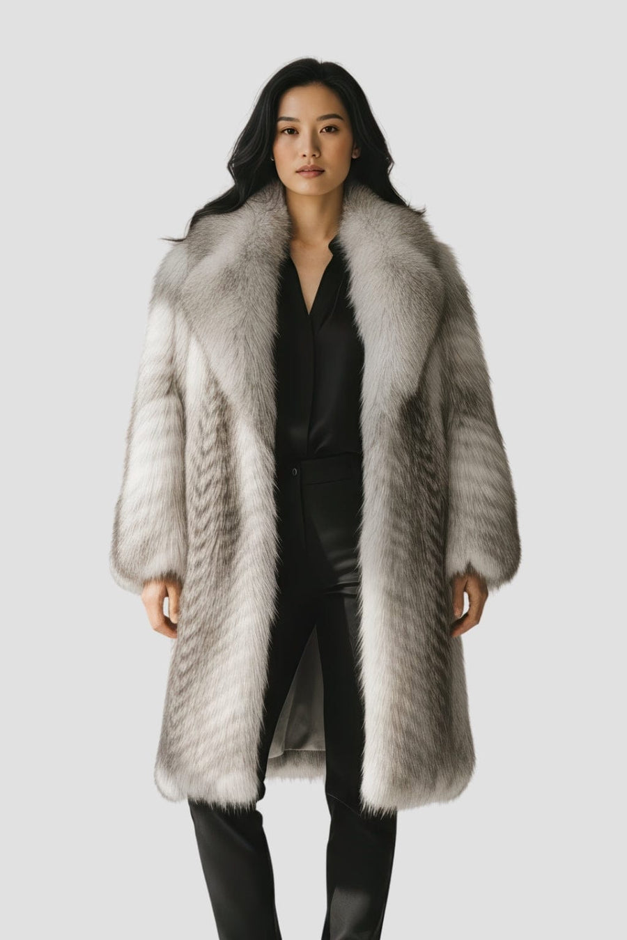 Manteau large en fourrure blanc Héritage fourrure