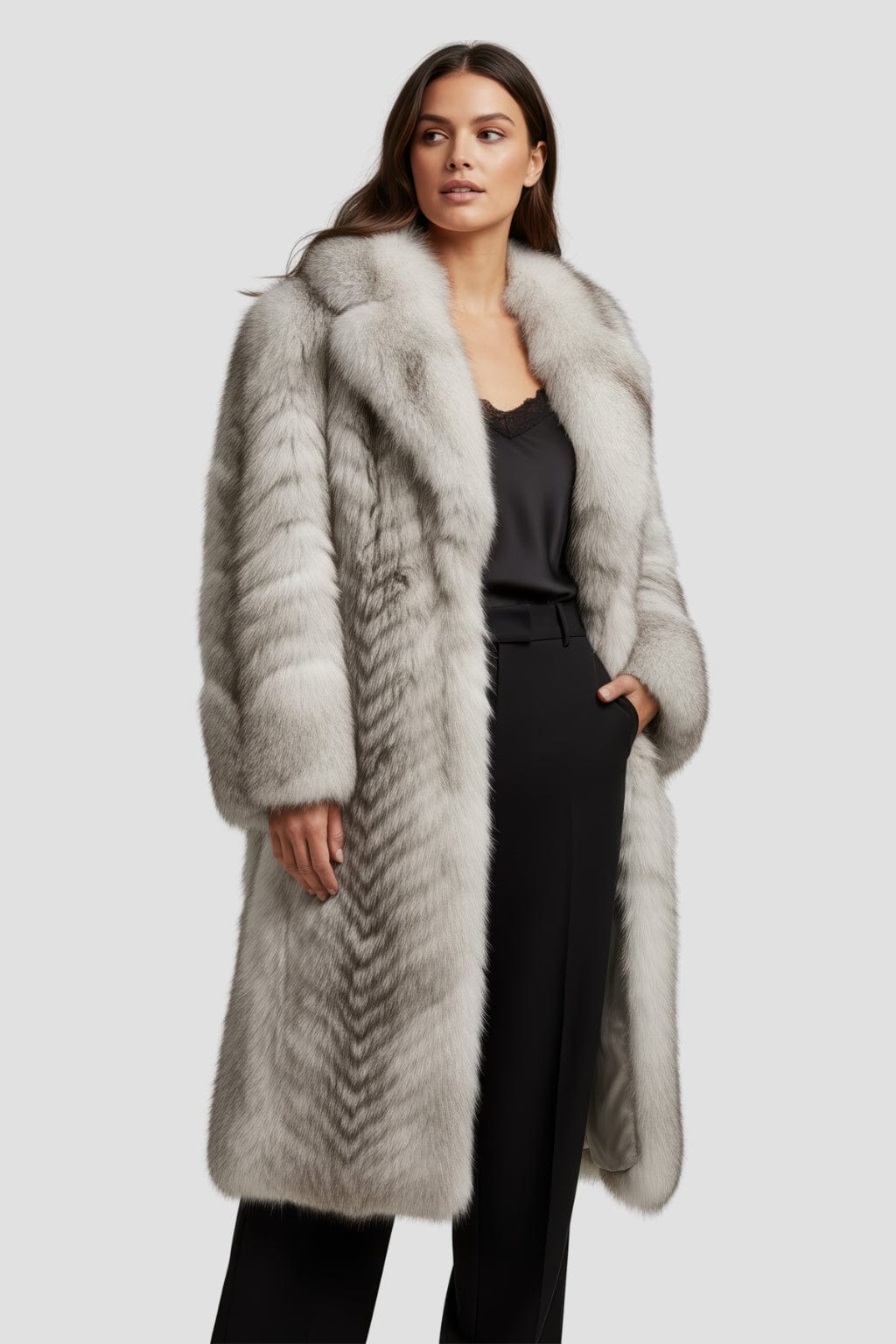 Manteau large en fourrure blanc Héritage fourrure